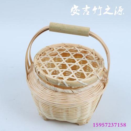 竹制品 竹编工艺品 家用手工竹筐 竹篮 竹篓小竹篮子手提篮编制篮